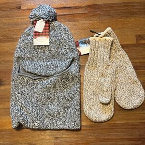 Women’s Bemidji Wollen Mills wool mittens and hat/face mask